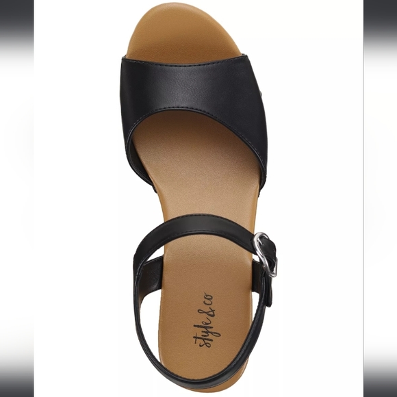 Style & Co Anddreas Platform Block-heel Sandals Black 10.5 - Picture 4 of 8